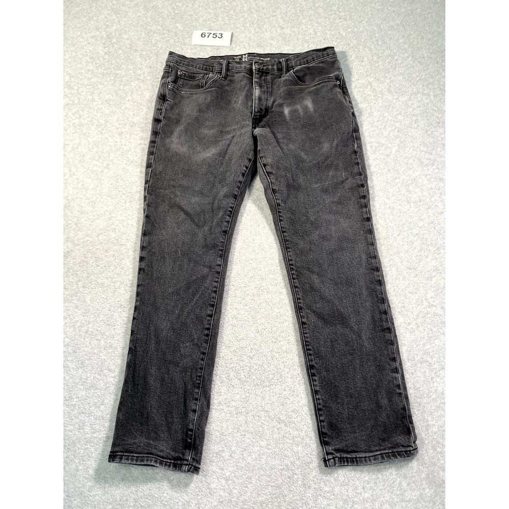 Mutual Weave The Taper Jeans Mens 36x30 Black Denim Cotton Stretch Dark Wash